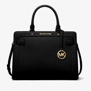 MICHAEL MICHAEL KORS RAYNE MEDIUM SAFFIANO LEATHER SATCHEL